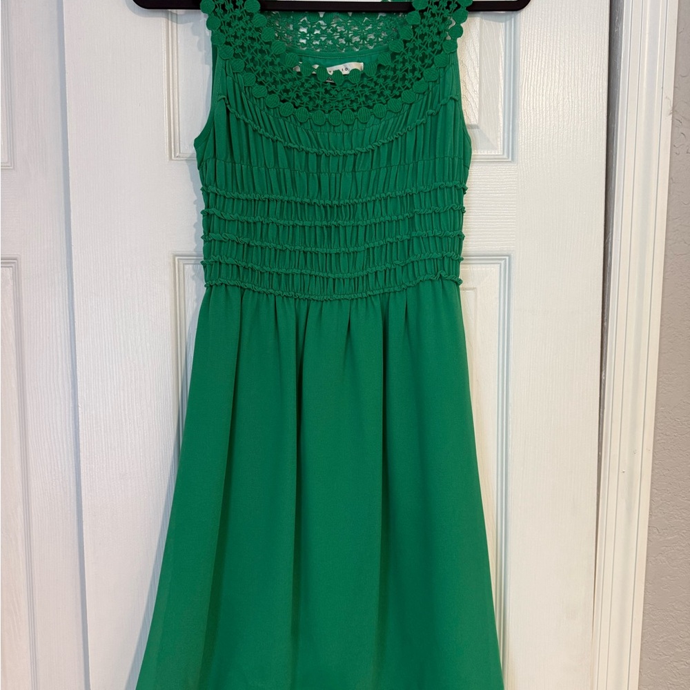Max Studio Green Smocked Sundress